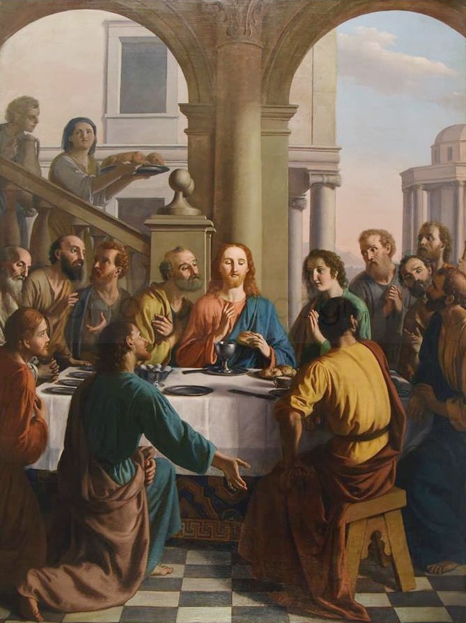 L'Ultima Cena - 1882 ca. - olio su tela cm. 283x210 (dopo il restauro finanziato dal Gruppo Alpini di Passirano) - chiesa di San Zenone - Passirano (BS)